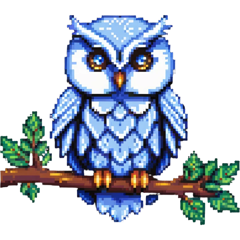 cute owl perched on a branch emoji