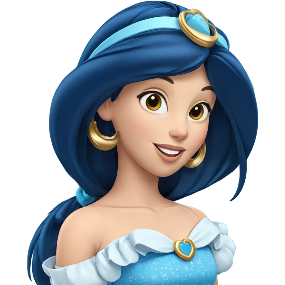 smiling girl in blue dress emoji