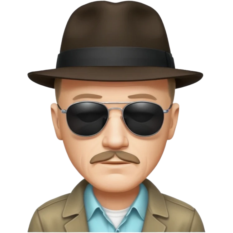 Hizenberg in hat and black sunglasses  emoji