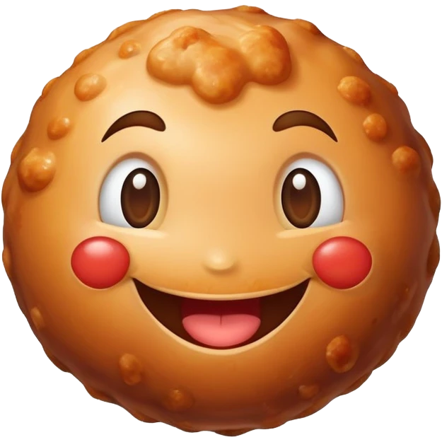 Laughing meatball emoji