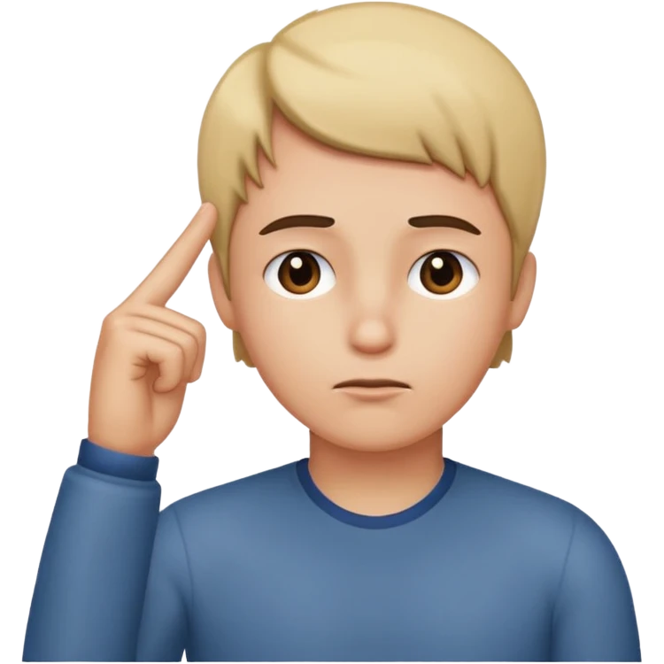 1 finger on head thinking emoji
