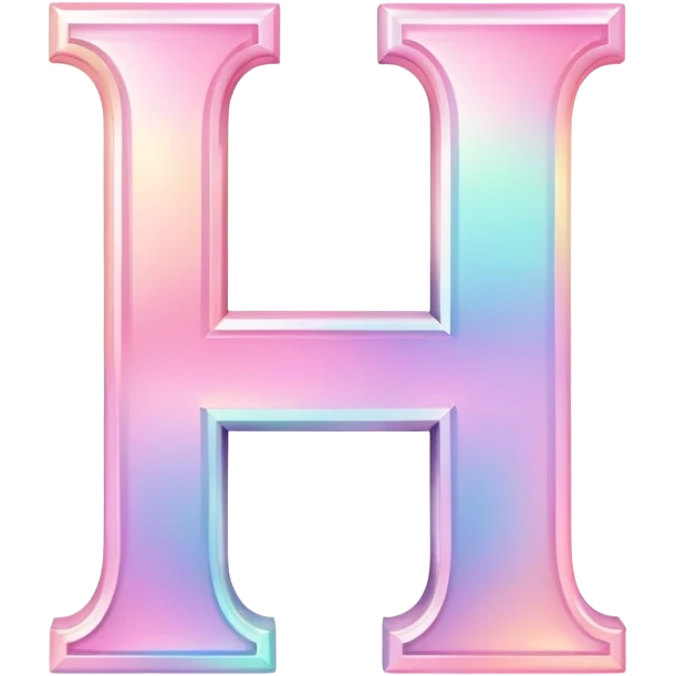 Iridescent pastel pink romantic Font setting icon with letter H emoji