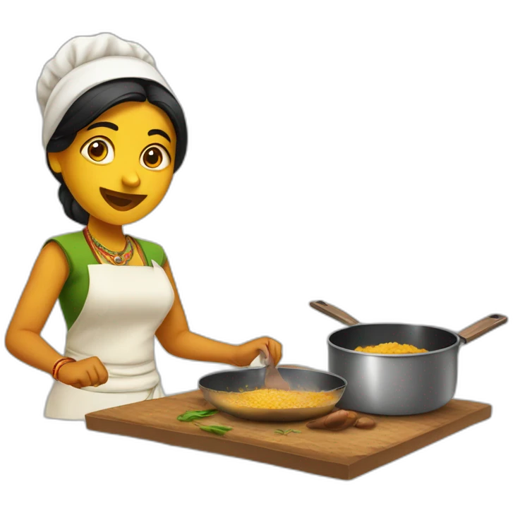 indian woomen cooking emoji