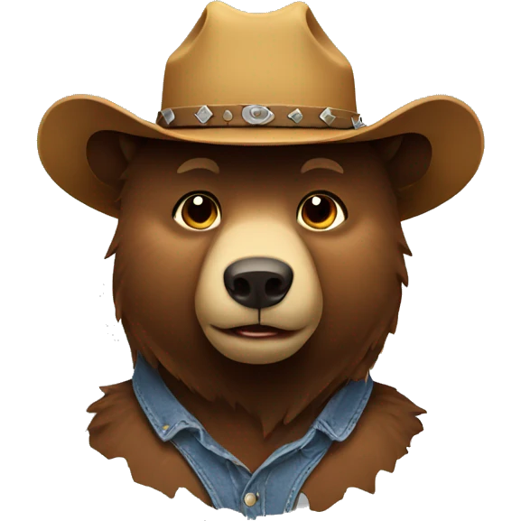 Bear wearing a cowboy hat emoji