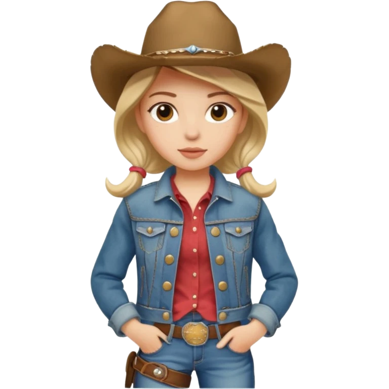 menina com estilo de cowboy emoji
