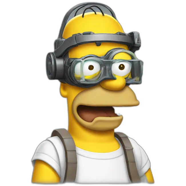 Homer Simpson with camera goggles emoji