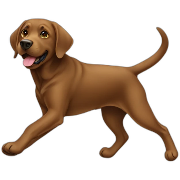 Brown Labrador climbing emoji