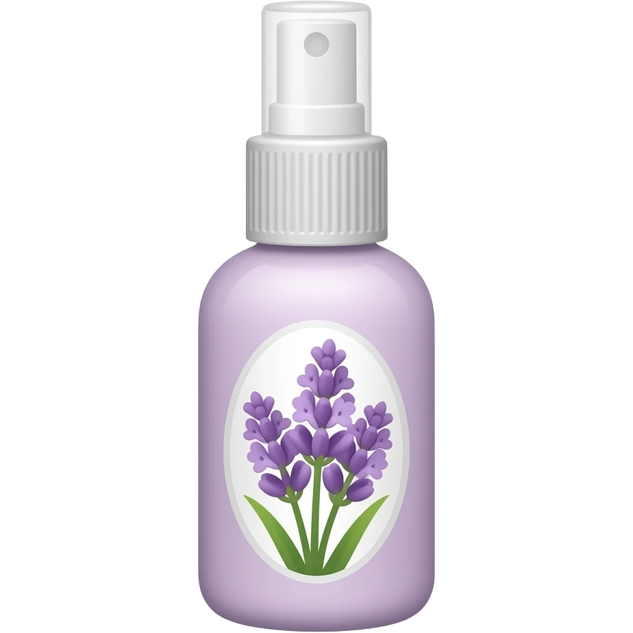 Thin Light purple spray bottle with lavender flower label emoji