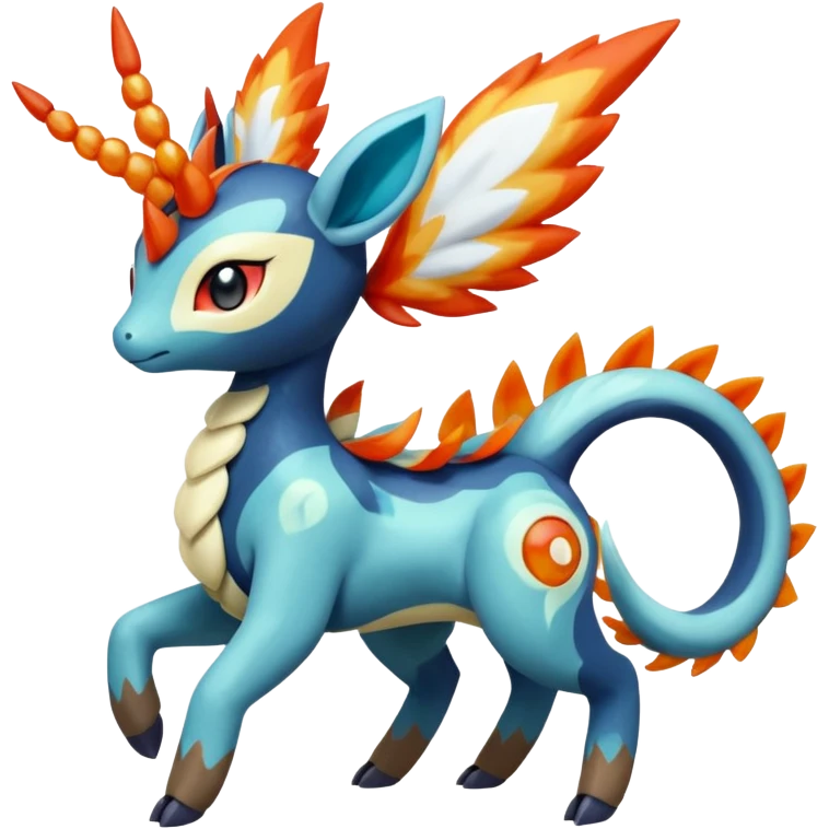 loopy honey-dipped buzzing bumbling fuzzy cute fiery ivy-hydro-Meloetta-Dialga-Salamence-Giratina-Rapidash-Pokémon-Fakémon-fusion-hybrid-creature emoji