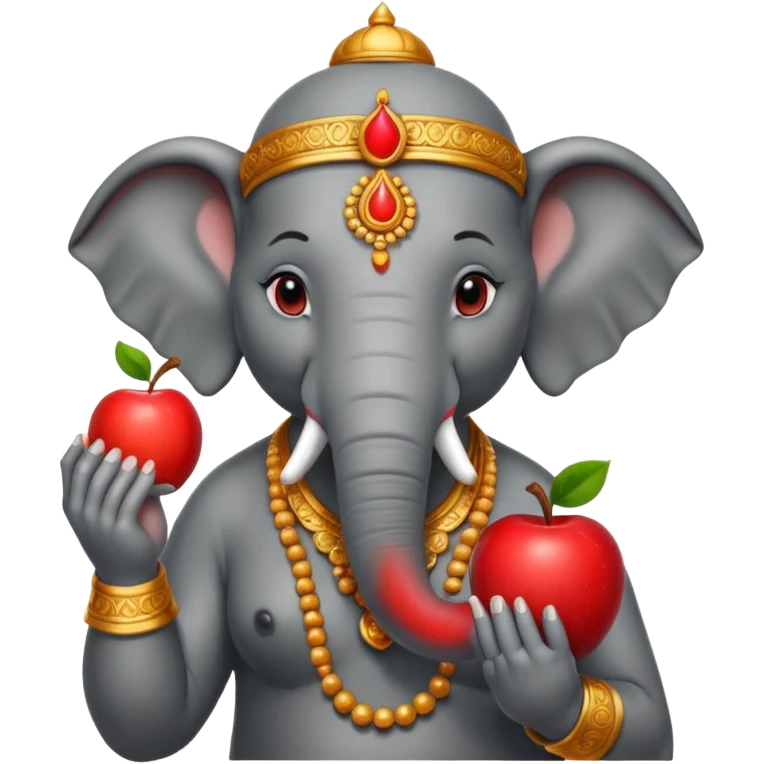 elephant india god with an apple emoji