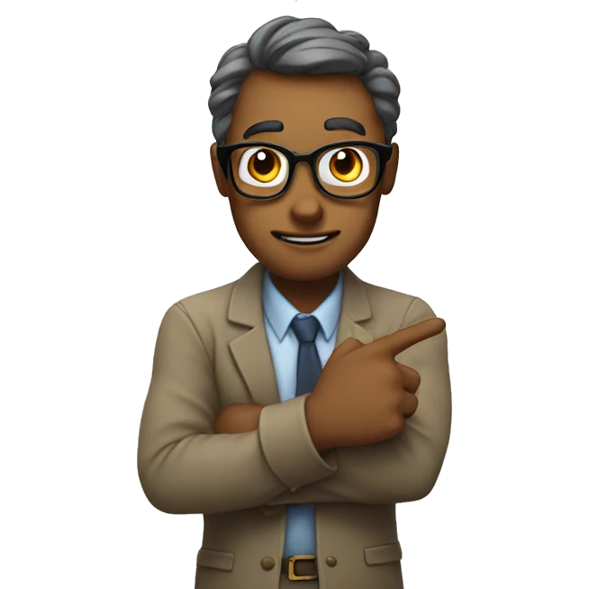 nerd face with finger pointing upwords emoji