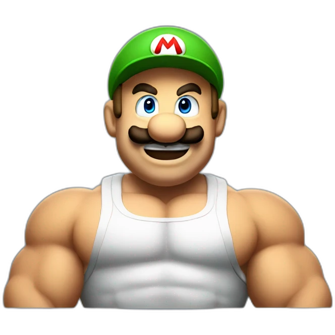 super mario with big muscles emoji