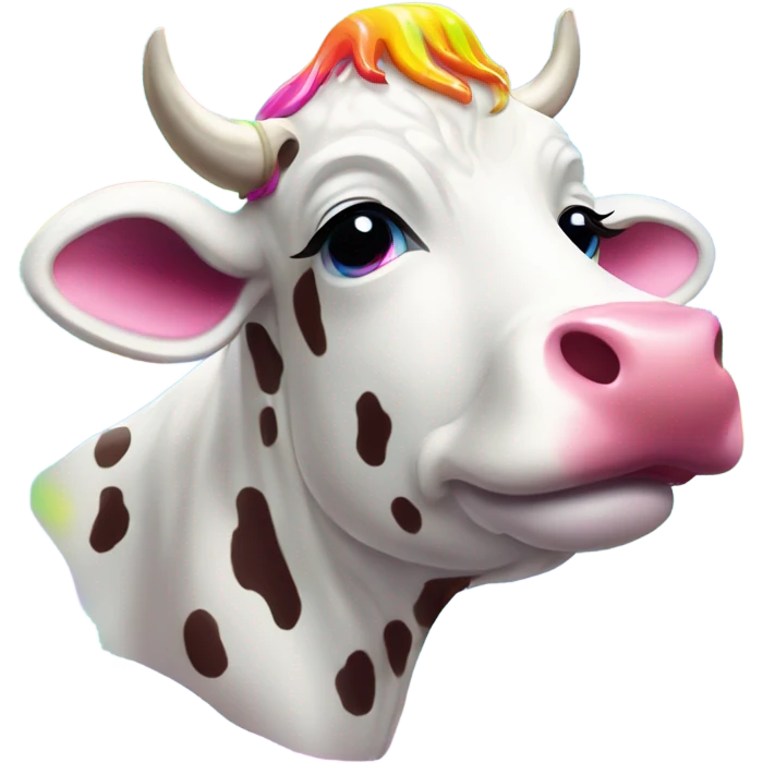 Lisa frank cow with rainbow spots emoji