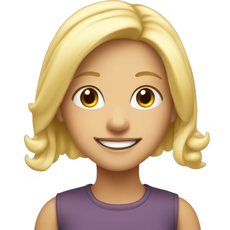smiling blonde girl indoors emoji