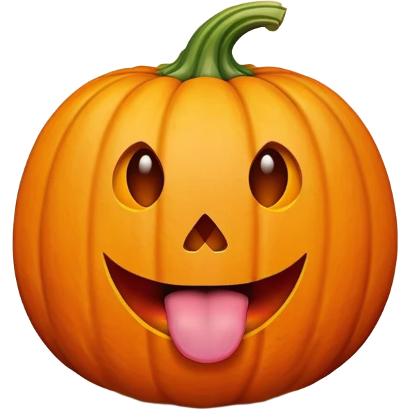 pumpkin with tongue out emoji