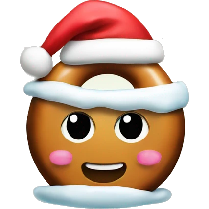 donut in a Christmas hat emoji