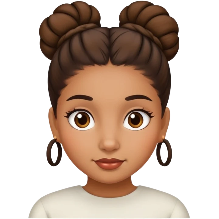 Latina girl with bun emoji