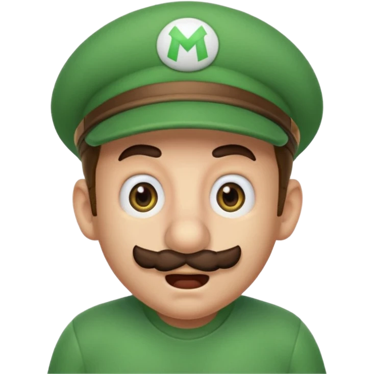 Luigi from Mario, pregnant, surprised expression, Discord emoji style emoji