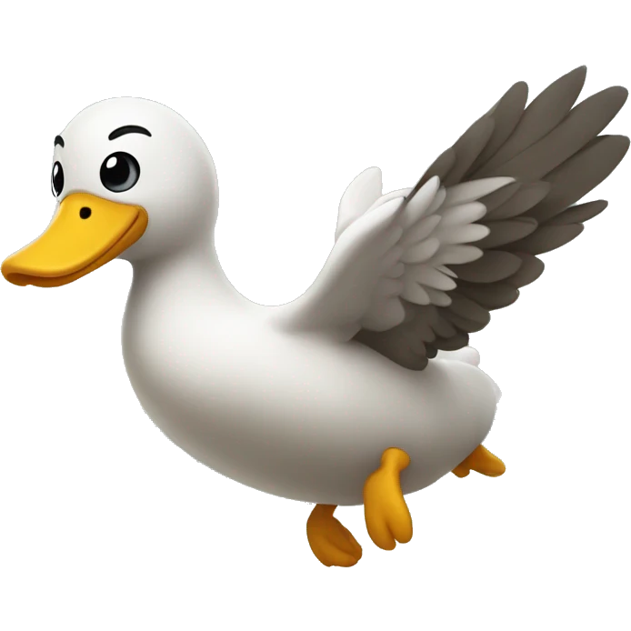 Pato volando en la playa  emoji