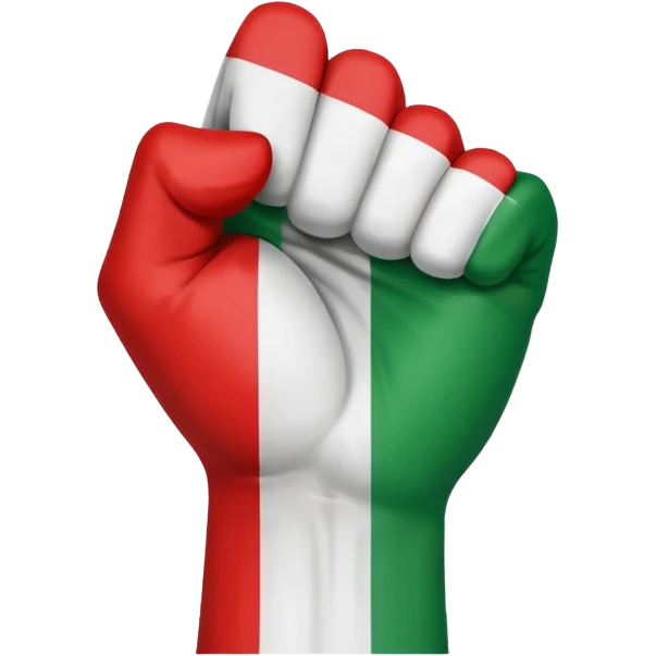 This fist emoji ✊ but instead of yellow it’s the three Italian flag colors emoji