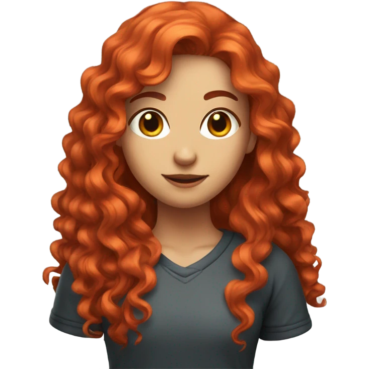  gamer girl with long curly red hair emoji