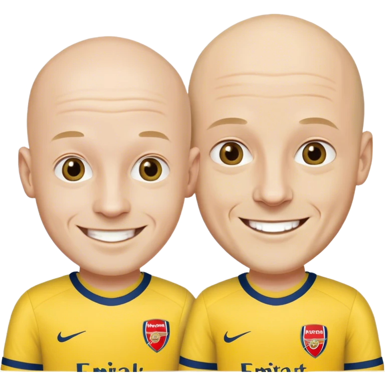 Arsenal fan happy with Brøndby fan. Both bald men emoji