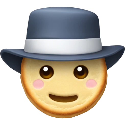 Crumpet with a hat on  emoji