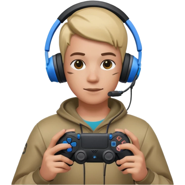 Avec PlayStation er casque Sony jouant á Fortnite emoji