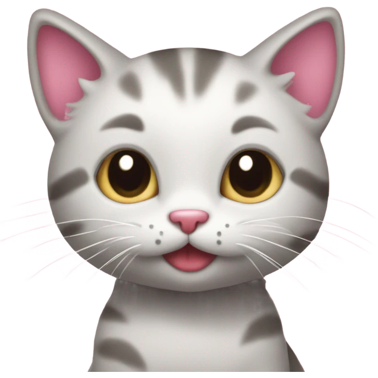 Kitty with pink heart shape emoji