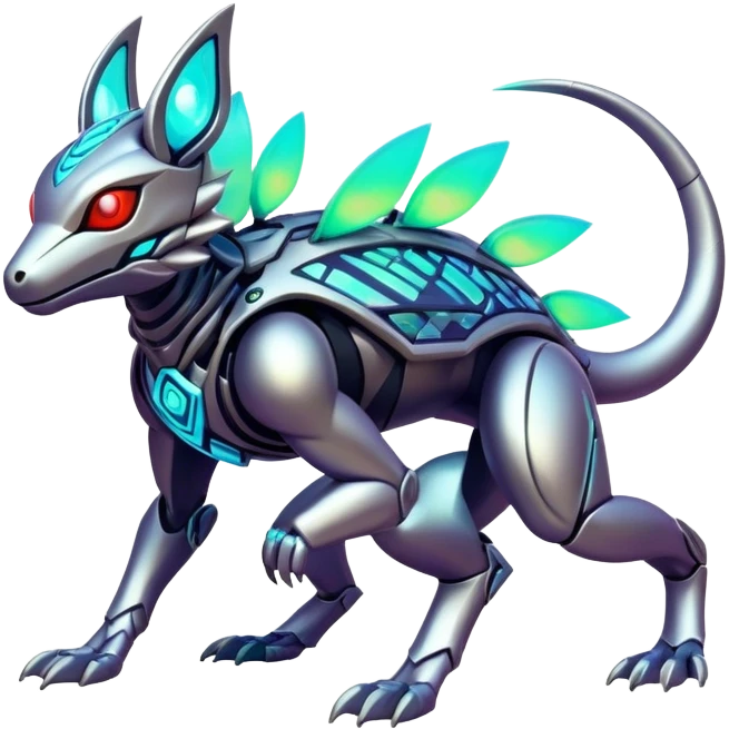  exotic tropical iridescent cyber-Protogen-Fakémon-Pokémon-Vernid-creature emoji