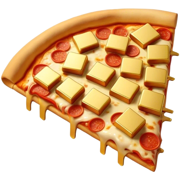 Pizza with gold bars emoji