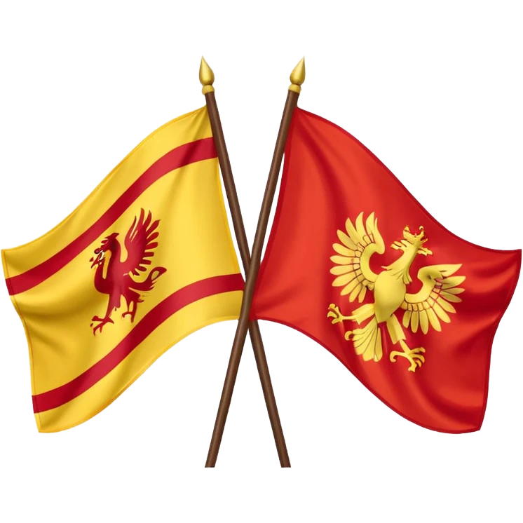 combine half the macedonian flag with half the polish flag so there is an even amount of each in the one flag. keep the colours of the flags the same do not merge them. just cut half of each and put them together, the polish flag is this 🇵🇱 and macedonian is this 🇲🇰 emoji