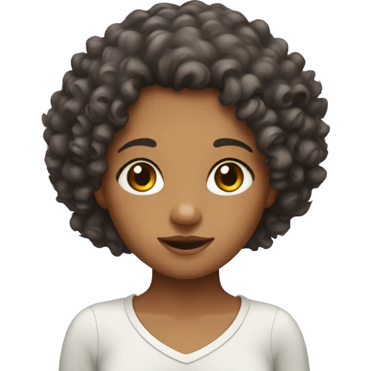 Girl with curly hair and hazel eyes  emoji