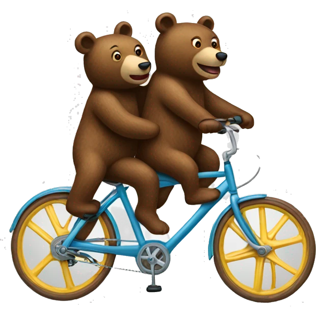 Two bears riding a tandem bike emoji
