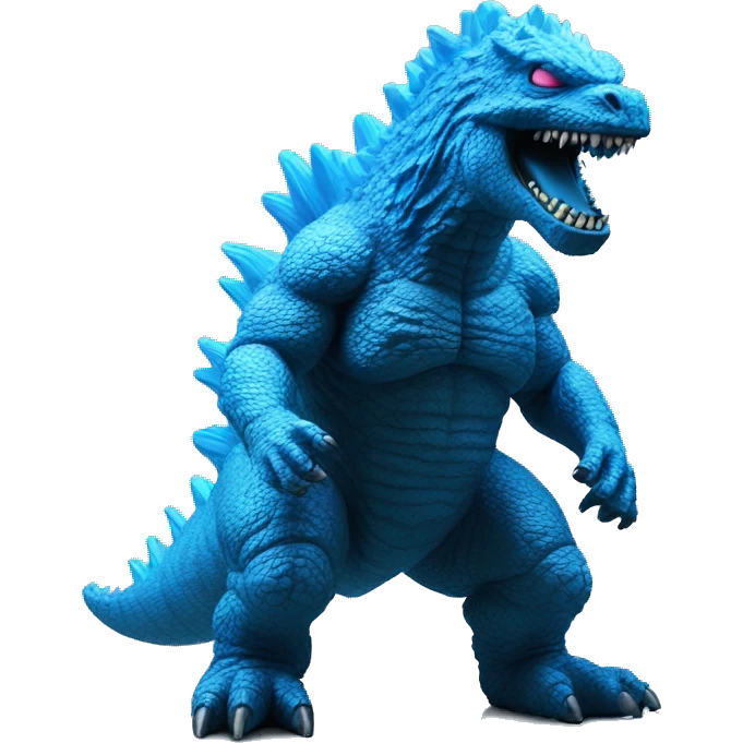 Godzilla blue fluo toy emoji