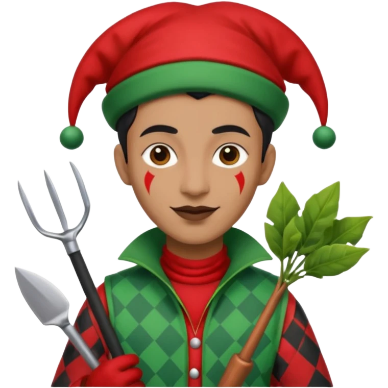 jester black and red mixed with an gardener emoji