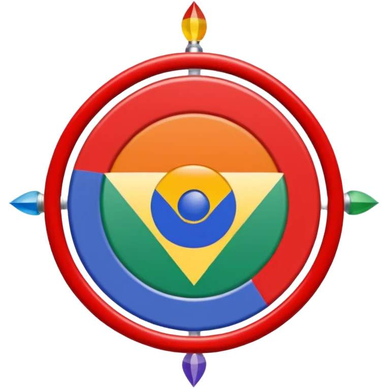 Drapeau avec deux parties coupés à l'horizontale partie du bas verte et celle du haut bleu, une roue des 16 chakra rouge est en plein centre c'est le drapeau de roms emoji