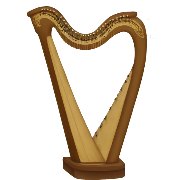 Harp with outline emoji