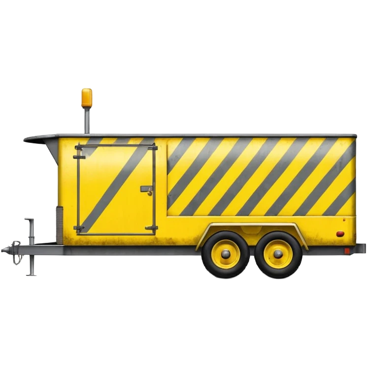 a 12x7 trailer with Hi-Vis yellow mine site stripes up the side emoji