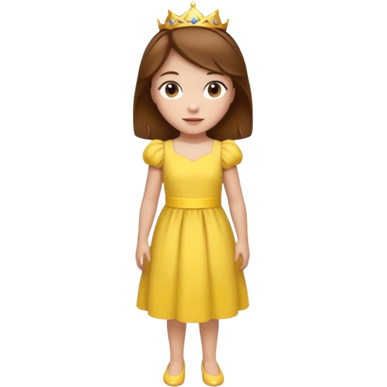 Princess daisy yelllow dress standing with brown hair emoji