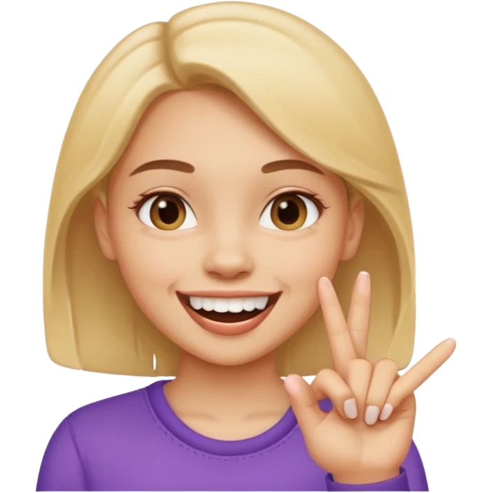 fille doigt entre les dents emoji