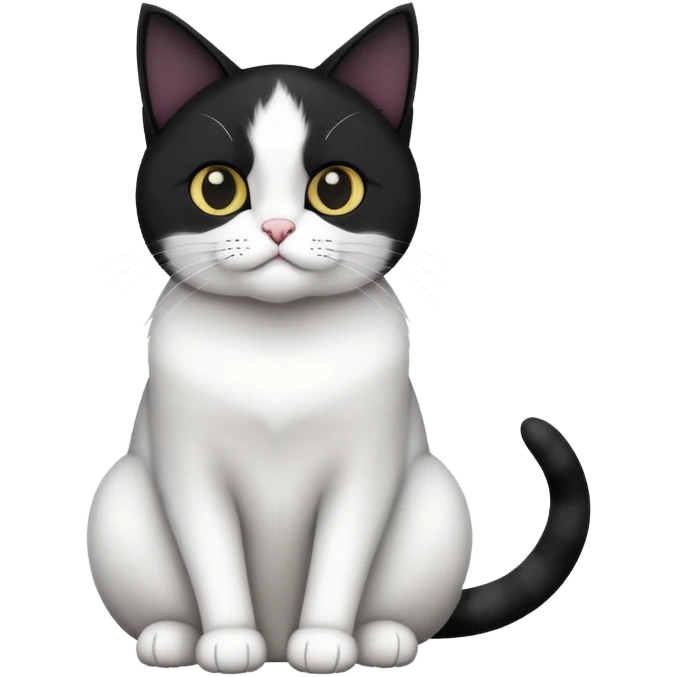 Black and white Devon cat sitting emoji