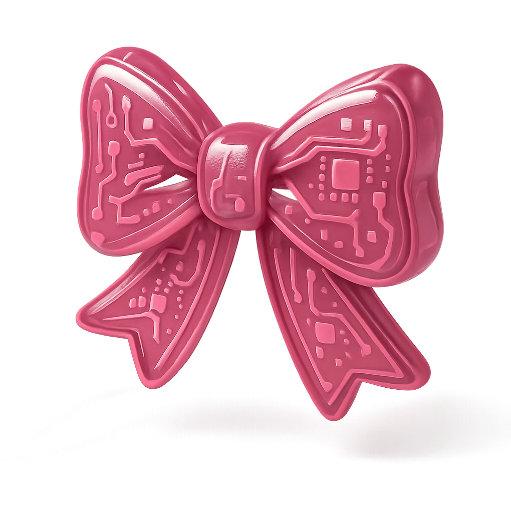 pink gothic bow gothic style glossy circuit style emoji