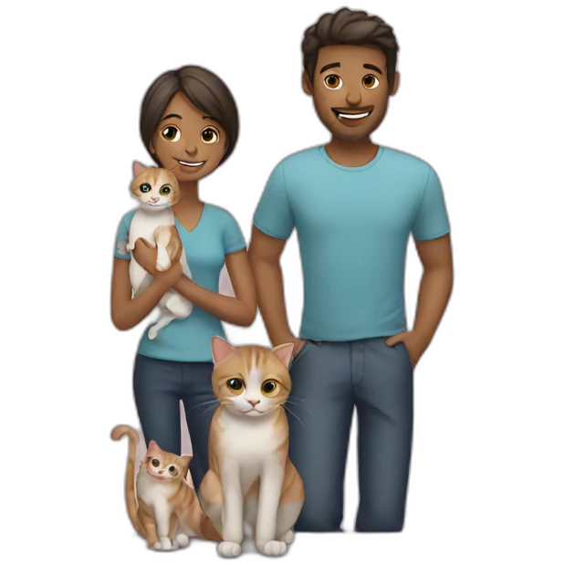 Family with cat emoji