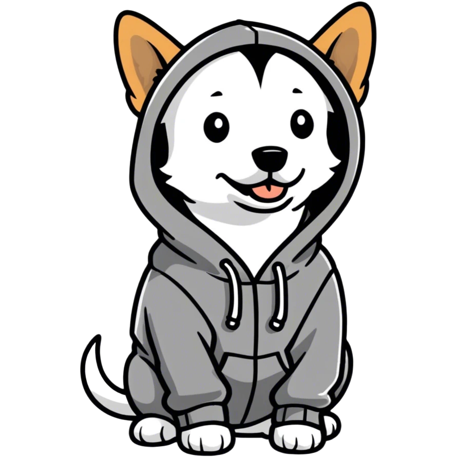 Dog wearing hoodie emoji