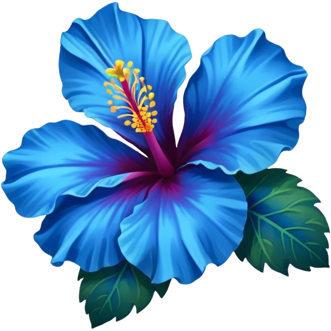 Blue hibiscus emoji