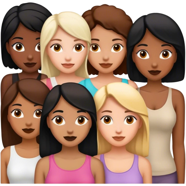  female friends, two are Latin one is black and one is white  emoji