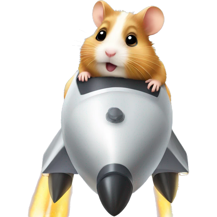 Hamster on Lance rocket emoji