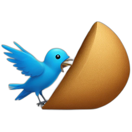 Twitter bird crushed under a giant letter 𝕏 emoji