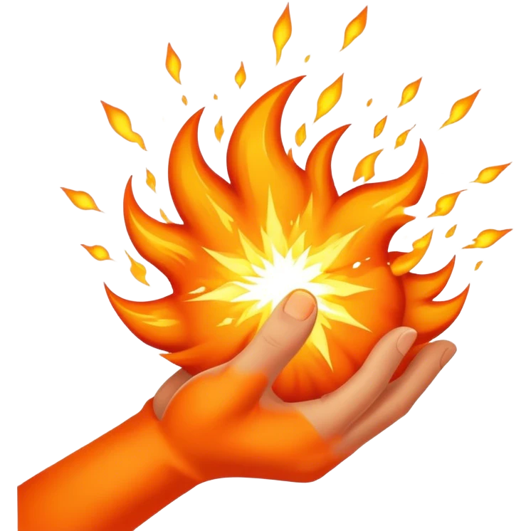 Hand with a explosion  emoji